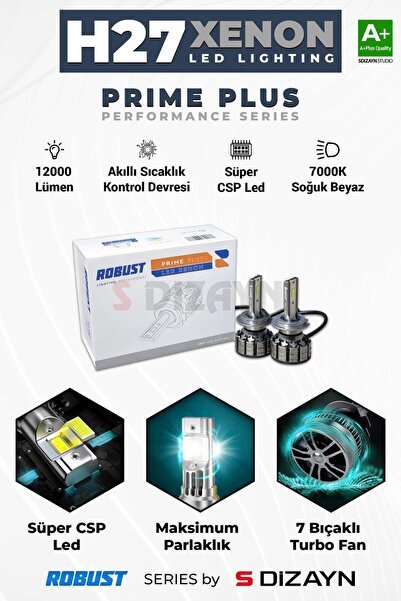 S-Dizayn Prime Plus H27 Led Xenon / 45W / 12000 LM / 7000K A+ Kalite RLX2005