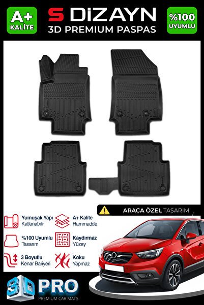 S-Dizayn Opel Crossland X 3D Pro Havuzlu Paspas 2020 Üzeri A+ Kalite 3DS-SDZ110