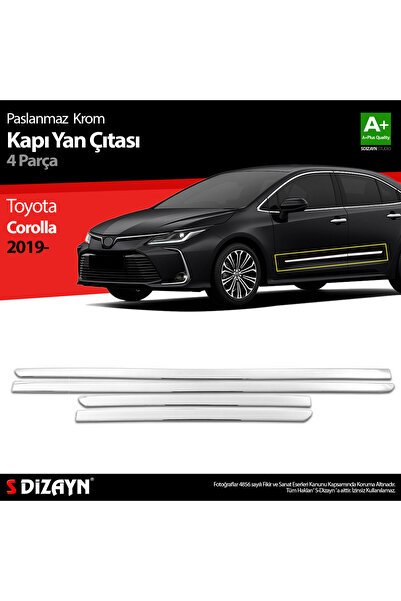 S-Dizayn Toyota Corolla Krom Kapı Yan Çıtası 4 Prç 2019 Üzeri 7520404