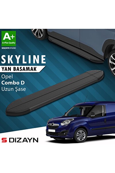 Opel Combo D Uzun Şase Skyline Siyah Yan Basamak 223 Cm 2011-2015 A+ Kalite OP-COD-US-YBS-SKY-SA-223