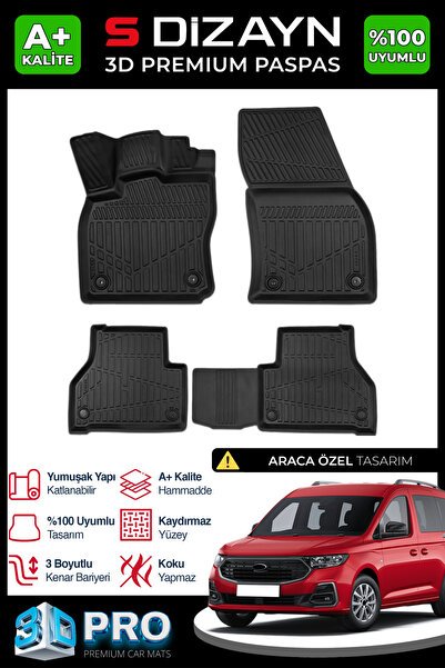 S-Dizayn Ford Connect 3D Pro Havuzlu Paspas 2023 Üzeri A+ Kalite 3DS-SDZ095