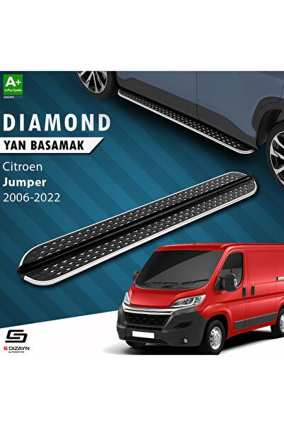 S-Dizayn Citroen Jumper 3 Kısa Şase Diamond Krom Yan Basamak 203 Cm 2006-2022 A+ Kalite