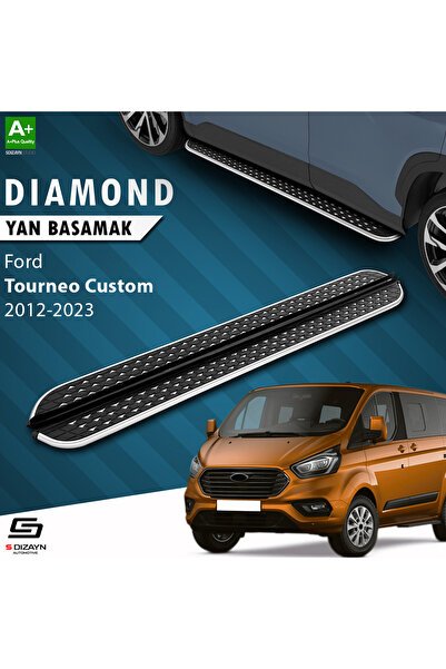 S-Dizayn Ford Tourneo Custom Kısa Şase Diamond Krom Yan Basamak 203 Cm 2012-2023 A+ Kalite