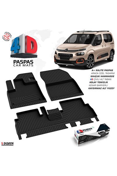 S-Dizayn Citroen Berlingo 4D Havuzlu Paspas 2019 Üzeri A+Kalite 4DS-96228