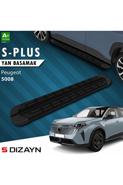 S-Dizayn Peugeot 5008 3 Elektrikli S-Plus Siyah Yan Basamak 203 Cm 2024 Üzeri A+ Kalite PE-583-ELK-Y