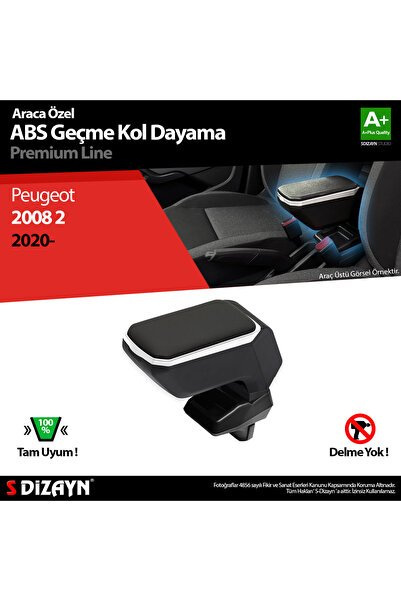 S-Dizayn Peugeot 2008 2 Kol Dayama Kolçak Geçmeli ABS Gri 2020-2023 A+Kalite KLC-GC-GR-6923