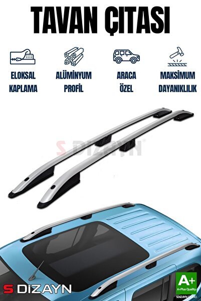 S-Dizayn VW Caddy 4 Aluminyum Gri Tavan Çıtası 2020 Üzeri A+ Kalite VW-CD4-STV-GR