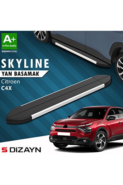 Citroen C4 X Skyline Aluminyum Yan Basamak 183 Cm 2022 Üzeri A+ Kalite CI-C4X-YBS-SKY-AL-183-E