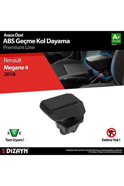 S-Dizayn Renault Megane 4 Kol Dayama Kolçak Geçmeli ABS Siyah 2016-2020 A+Kalite KLC-GC-SY-7034