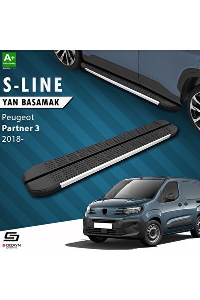 Peugeot Partner 3 S-Line Aluminyum Yan Basamak 203 Cm 2018 Üzeri A+ Kalite PE-PR3-YBS-SL-AL-203
