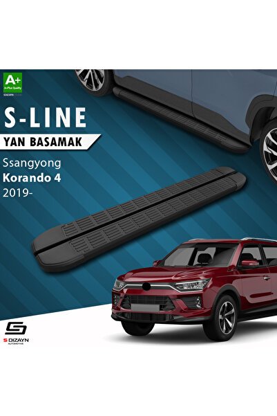 Ssangyong Korando S-Line Siyah Yan Basamak 183 Cm 2019 Üzeri A+ Kalite SS-KO1-YBS-SL-SA-183