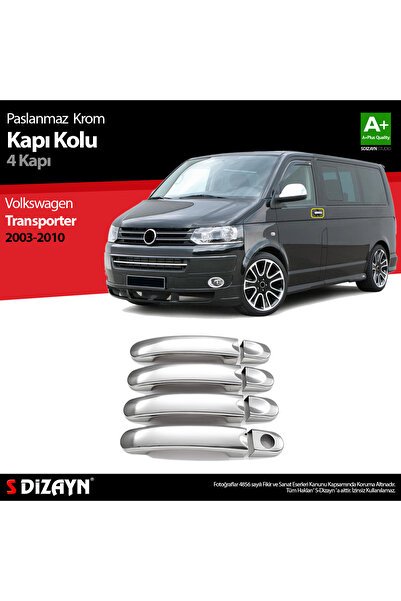S-Dizayn VW T5 Transporter Krom Kapı Kolu 4 Kapı 2003-2010 7626120