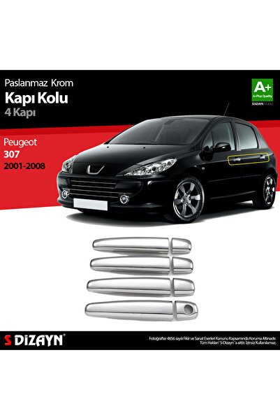 S-Dizayn Peugeot 307 Krom Kapı Kolu 4 Kapı 2001-2008 6905120