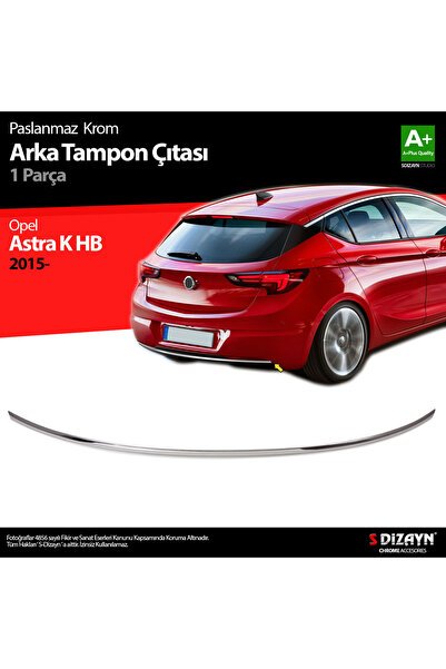 S-Dizayn Opel Astra K HB Krom Arka Tampon Çıta 2015-2022 6829021