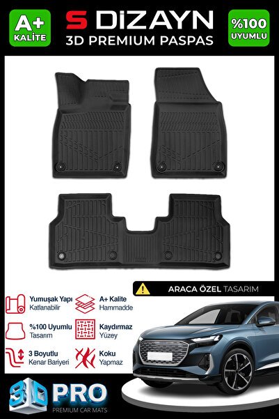 S-Dizayn Audi Q4 E-Tron 3D Pro Havuzlu Paspas 2021 Üzeri A+ Kalite 3DS-SDZ236
