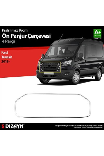 S-Dizayn Ford Transit Krom Ön Panjur Çerçevesi 4 Prç. 2018 ve Üzeri