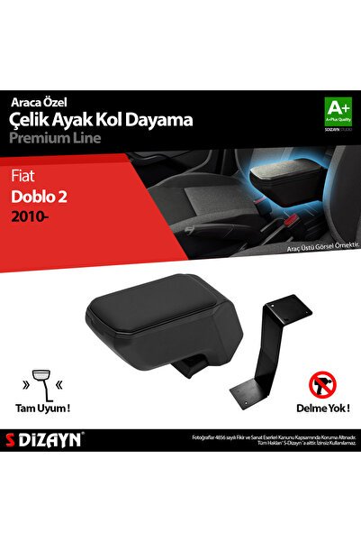 S-Dizayn Fiat Doblo Kol Dayama Kolçak Çelik Ayaklı ABS Siyah 2010 Üzeri A+Kalite KLC-CA-SY-5805-K7