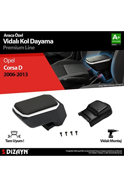 S-Dizayn Opel Corsa D Kol Dayama Kolçak ABS Vidalı Gri 2006-2013 A+Kalite KLC-VD-GR-6808