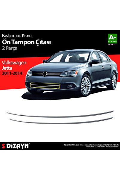 S-Dizayn VW Jetta Krom Ön Tampon Çıta 2 Prç 2011-2014 7614190