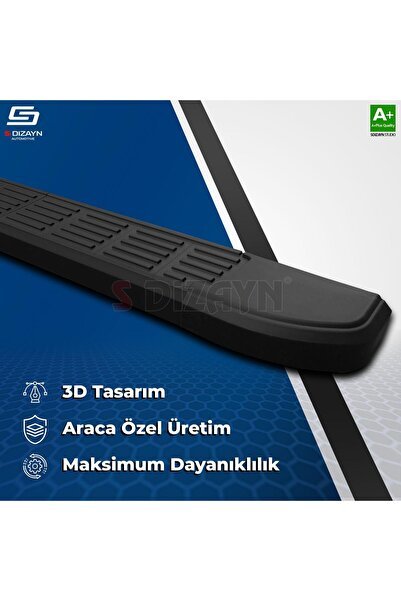 Nissan Qashqai +2 S-Line Siyah Yan Basamak 183 Cm 2007-2014 A+ Kalite NI-QS1-A2-YBS-SL-SA-183