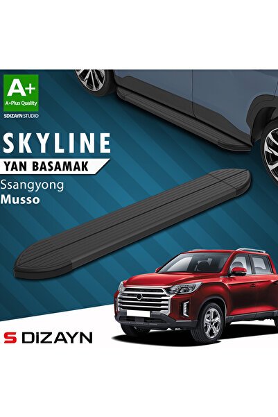 Ssangyong Musso Skyline Siyah Yan Basamak 203 Cm 2018 Üzeri A+ Kalite SS-MU1-YBS-SKY-SA-203