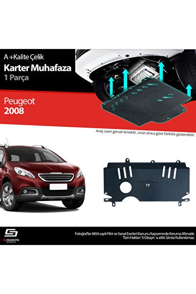S-Dizayn Peugeot 2008 Çelik Karter Muhafaza Koruma 2013-2019 A+ Kalite PE-2081-CKM