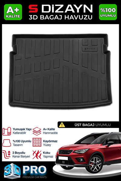 S-Dizayn Seat Arona 3D Pro Bagaj Havuzu Üst Bagaj 2017 Üzeri A+ Kalite 3BH-SDZ170