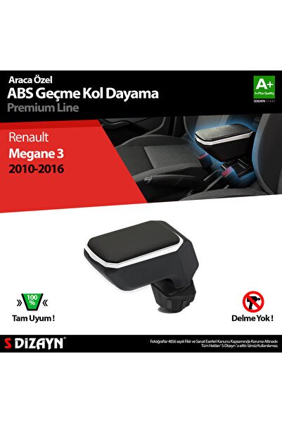S-Dizayn Renault Megane 3 Kol Dayama Kolçak Geçmeli ABS Gri 2010-2016 A+Kalite KLC-GC-GR-7013
