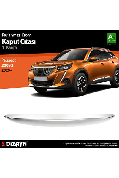 S-Dizayn Peugeot 2008 2 Krom Kaput Çıtası 2020-2023 6923240