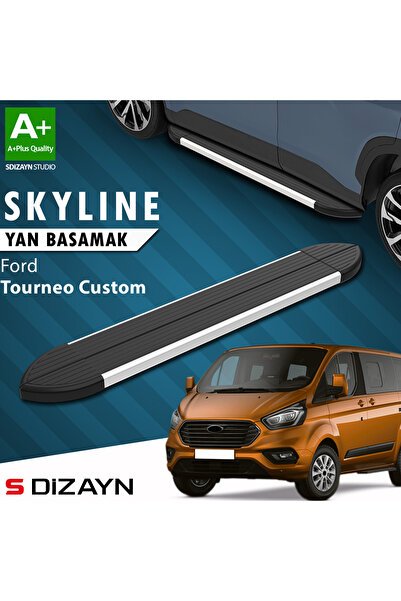 Ford Tourneo Custom Kısa Şase Skyline Aluminyum Yan Basamak 203 Cm 2012-2023 A+ Kalite FO-TC1-KS-YBS