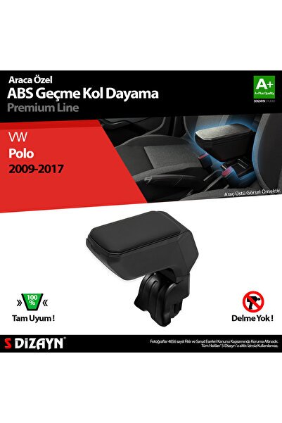 S-Dizayn VW Polo Kol Dayama Kolçak Geçmeli ABS Siyah 2009-2017 KLC-GC-SY-7618