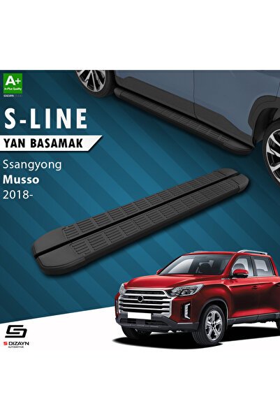 Ssangyong Musso S-Line Siyah Yan Basamak 203 Cm 2018 Üzeri A+ Kalite SS-MU1-YBS-SL-SA-203