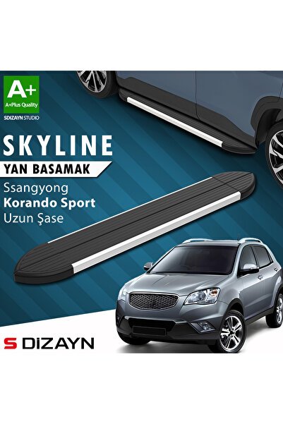 Ssangyong Korando Sport Skyline Aluminyum Yan Basamak 203 Cm 2010-2019 A+ Kalite SS-KO1S-YBS-SKY-AL-