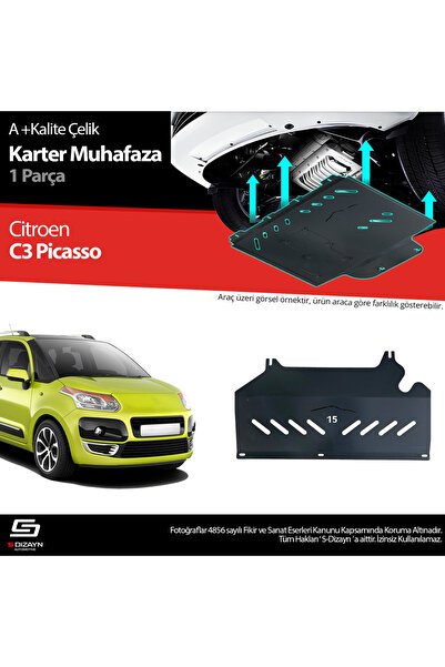 S-Dizayn Citroen C3 Picasso Çelik Karter Muhafaza Koruma 2009-2012 A+ Kalite CI-PCS-CKM