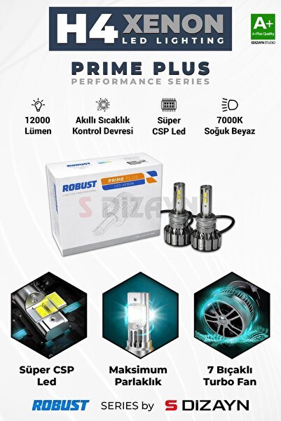 S-Dizayn Prime Plus H4 Led Xenon / 45W / 7000K A+ Kalite RLX2007