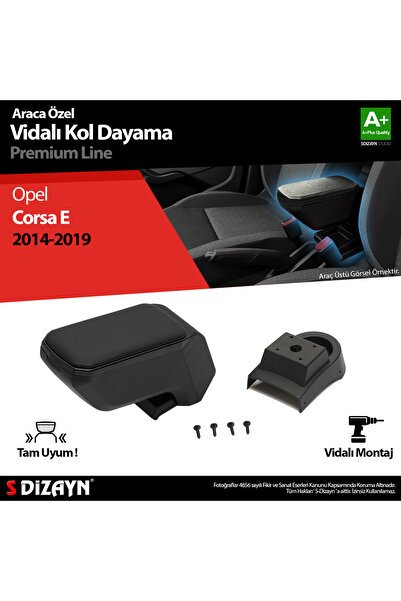 S-dizayn Opel Corsa E Abs Vidalı Kol Dayama Kolçak Siyah 2014-2019 A Kalite Klc-vd-sy-6828
