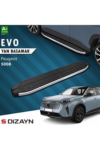 S-Dizayn Peugeot 5008 3 Elektrikli Evo Krom Yan Basamak 203 Cm 2024 Üzeri A+ Kalite PE-583-ELK-YBS-E
