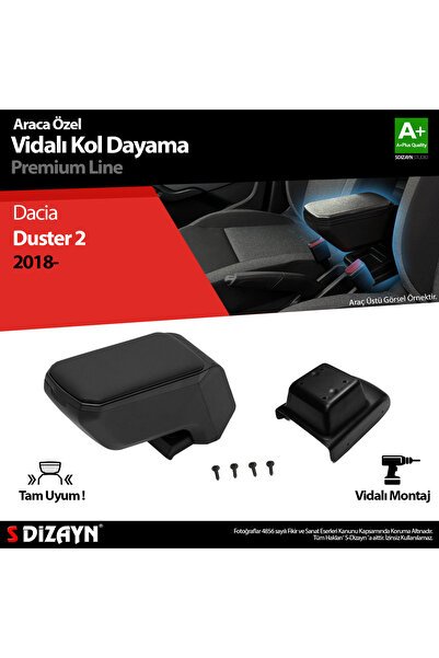 S-Dizayn Dacia Duster 2 Kol Dayama Kolçak ABS Vidalı Siyah 2018-2023 A+Kalite KLC-VD-SY-5630