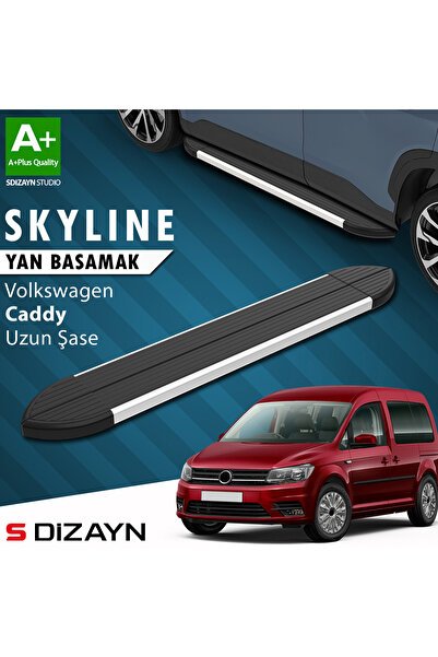 VW Caddy 3 Uzun Şase Skyline Aluminyum Yan Basamak 223 Cm 2004-2020 A+ Kalite VW-CD3-US-YBS-SKY-AL-2