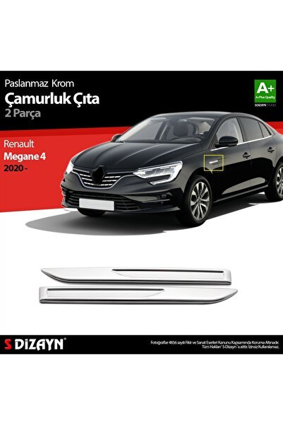 S-Dizayn Renault Megane 4 Krom Çamurluk Sinyal Çıtası 2 Prç. 2020 Üzeri