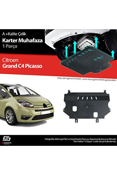 S-Dizayn Citroen C4 G. Picasso Çelik Karter Muhafaza Koruma 2006-2013 A+ Kalite CI-C4-GPCS-CKM