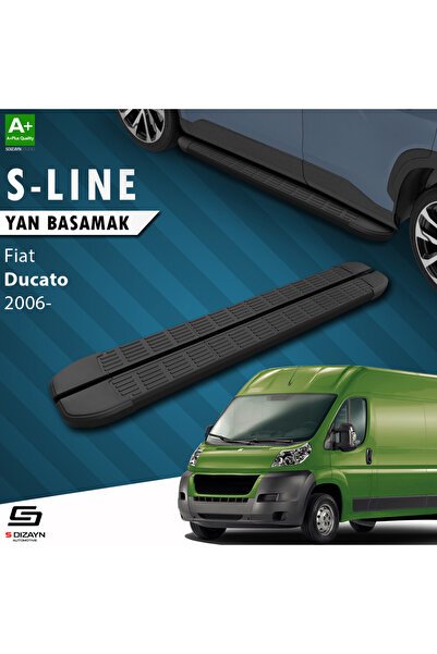 Fiat Ducato 3 Kısa Şase S-Line Siyah Yan Basamak 203 Cm 2006 Üzeri A+ Kalite FI-DC3-KS-YBS-SL-SA-203