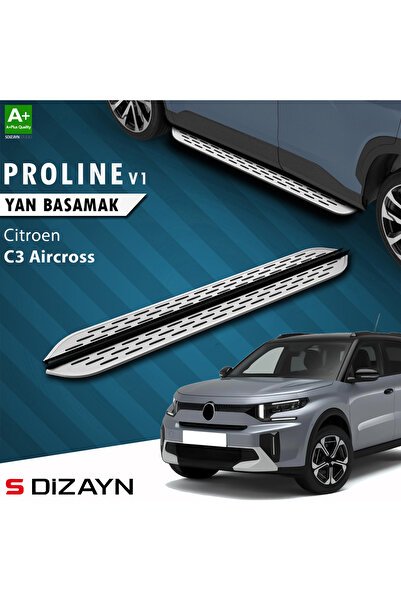 S-Dizayn Citroen C3 Aircross 2 OEM Still Pro V1 Aluminyum Yan Basamak 183 Cm 2024 Üzeri A+ Kalite CI