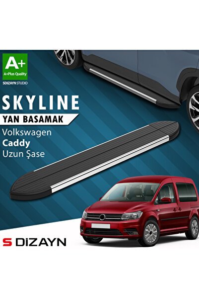 VW Caddy 3 Uzun Şase Skyline Krom Yan Basamak 223 Cm 2004-2020 A+ Kalite VW-CD3-US-YBS-SKY-KA-223