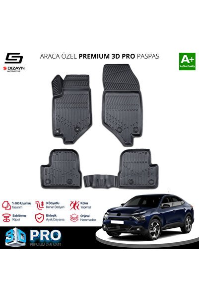 S-Dizayn Citroen C4X 3D Pro Havuzlu Paspas 2022 Üzeri A+ Kalite
