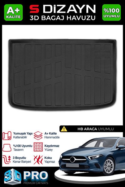 S-Dizayn Mercedes A Serisi W176 HB 3D Pro Bagaj Havuzu 2013-2018 A+ Kalite 3BH-SDZ604