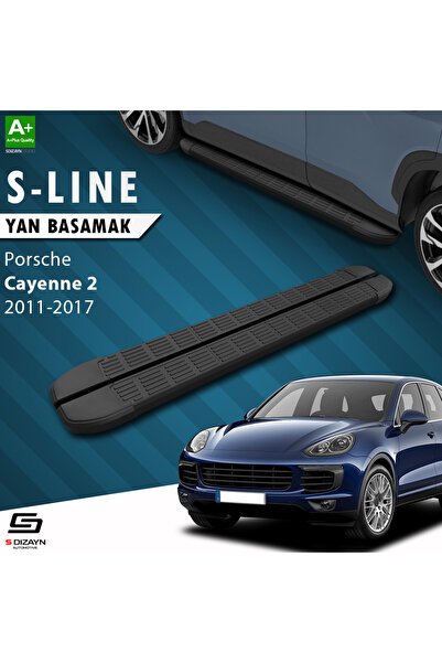 Porsche Cayenne 2 S-Line Siyah Yan Basamak 193 Cm 2011-2017 A+ Kalite PO-CY2-YBS-SL-SA-193-E