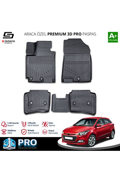 S-Dizayn Hyundai i20 3D Pro Havuzlu Paspas 2014-2018 A+ Kalite