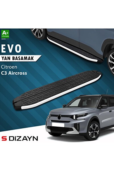 S-Dizayn Citroen C3 Aircross 2 Evo Aluminyum Yan Basamak 183 Cm 2024 Üzeri A+ Kalite CI-C3A2-YBS-EV-