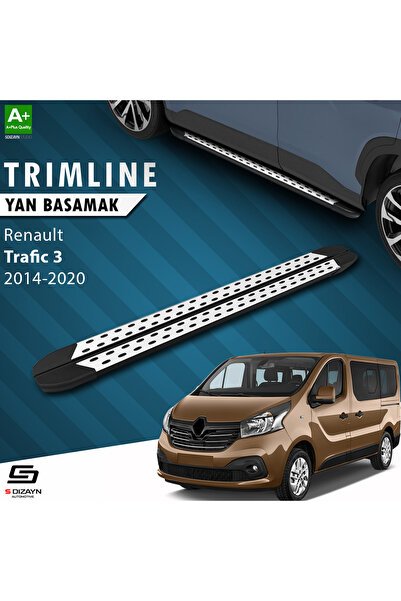 S-Dizayn Renault Trafic 3 Kısa Şase TrimLine Gri Yan Basamak 230 Cm 2014-2020 A+ Kalite RE-TR3-KS-YB